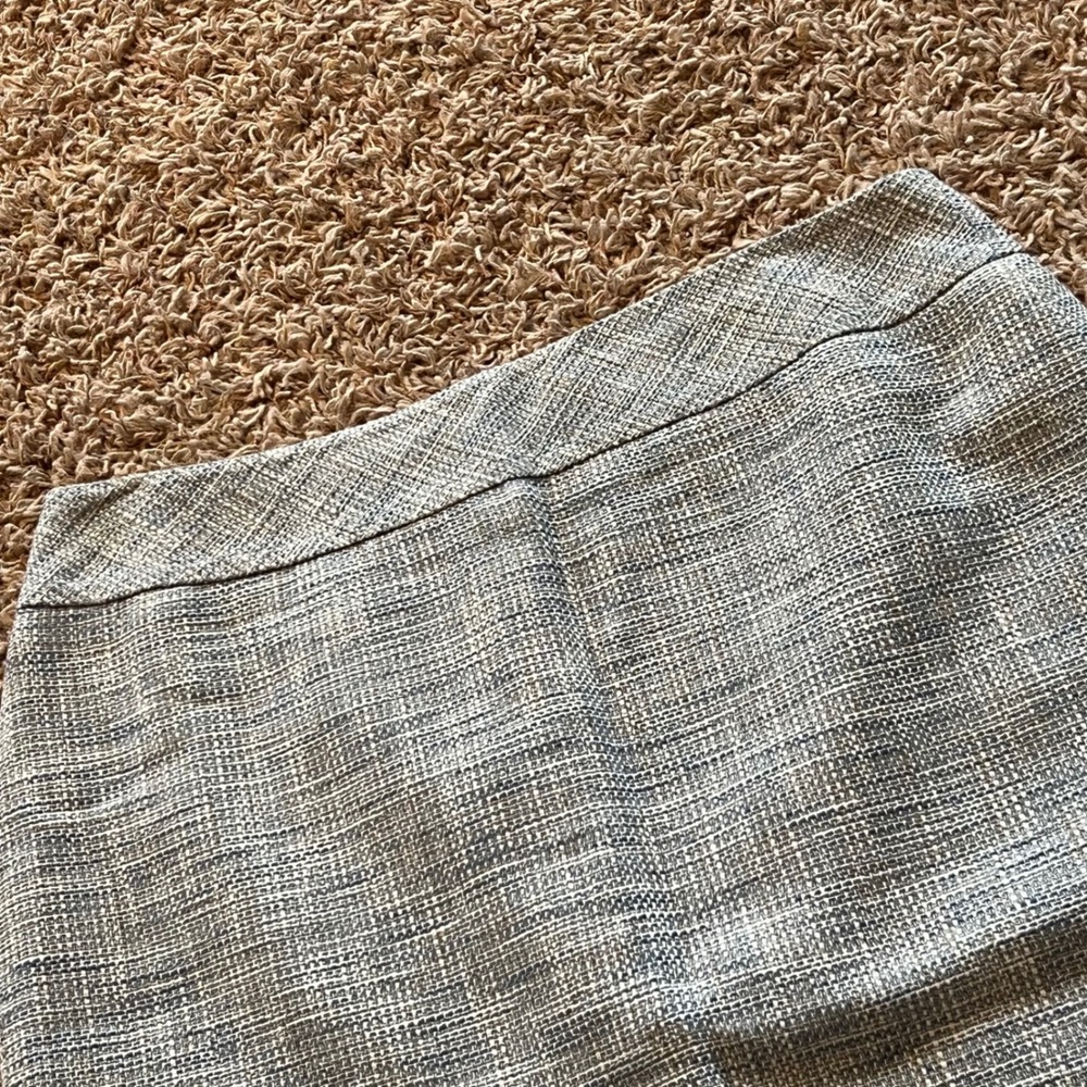 Ann Taylor Petites‎ Grey Blue Tweed Pencil Skirt Size 6P Professional Workwear